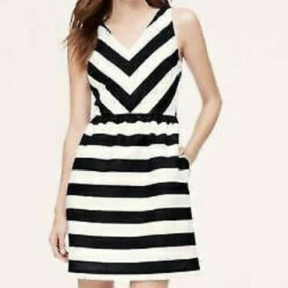 LOFT black & white striped dress, size 4 - Picture 6 of 6